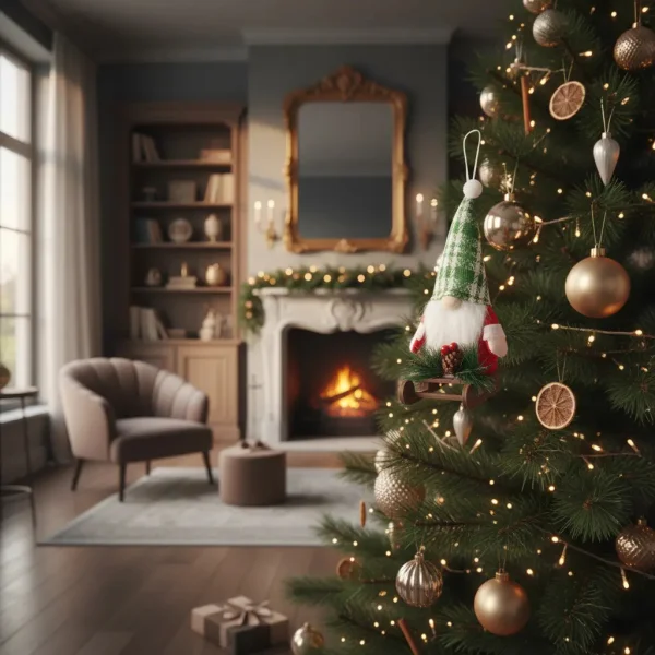 Adornos Navideños Gnomo Con Trineo Colgante Arbol De Navidad Rojo Gnomo