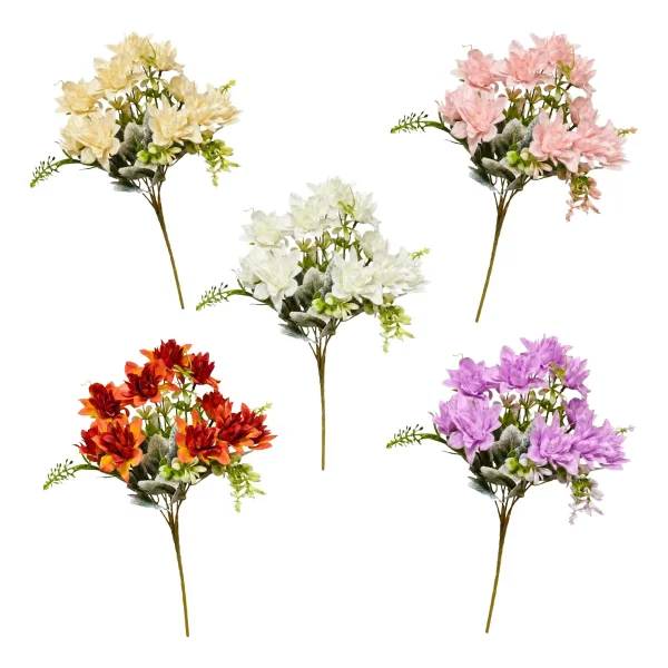 Ramo De Flores Artificiales Dalia 30cm Deco Hogar Pack X6 Lila