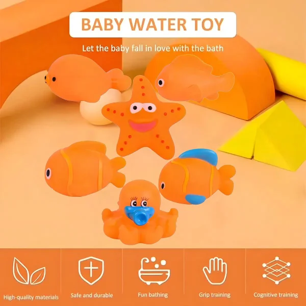 Juguetes Baño Para Bebe 6 Unidades Goma Plastico