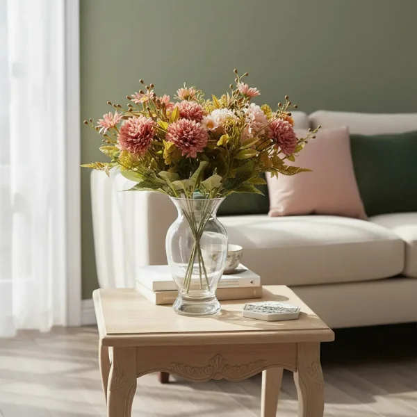 Ramo Crisantemos Flores Artificiales 30cm Decoracion X1