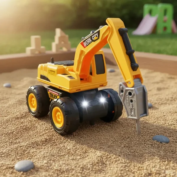 Camion De Construccion Con Luces Y Sonido Amarillo