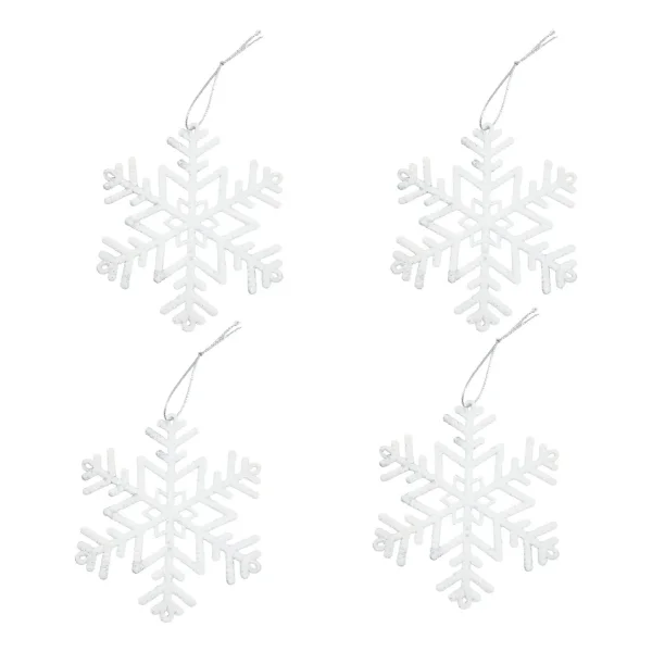 Adorno Colgante Copo De Nieve Decoración Navidad X4 Blanco