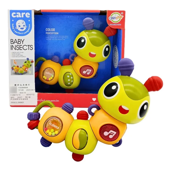 Sonajero Bebe Oruga Movil Luz Didactico Para Bebe