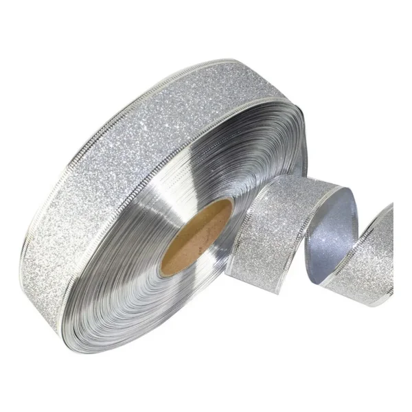 Cintas Navideñas Premium Glitter 6cm 2,70mts Adornos Navidad