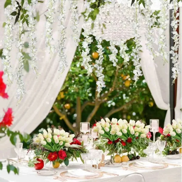 Flores Artificiales Vara Pack X12 Enredadera Colgante Guia