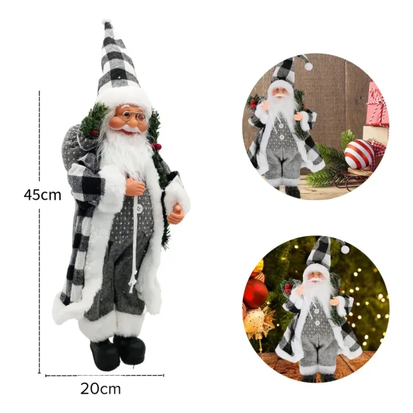 Papa Noel Muñeco De Navidad Adorno Decoracion Color Gris