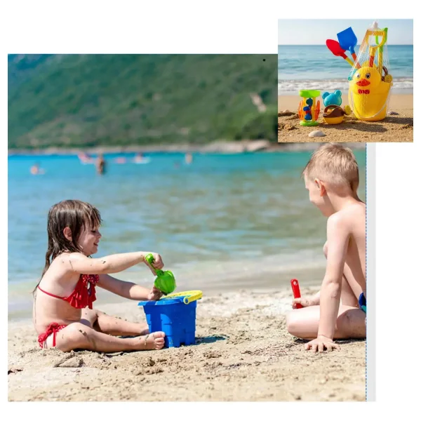 Set Balde De Playa Juguete Para Arena Palas Molino Molde