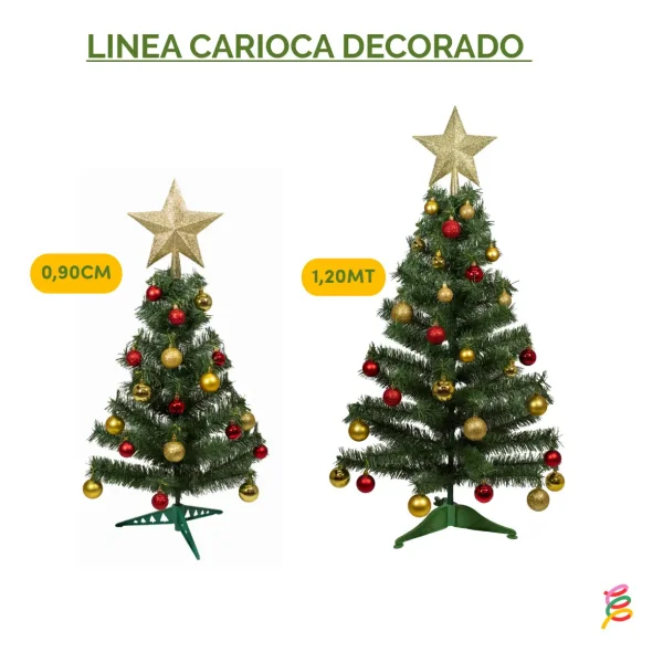 Arbol De Navidad Decorado Arbolito 90cm Pino Carioca