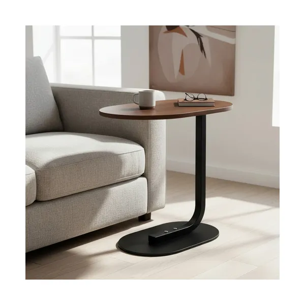 Mesa Auxiliar Arrime Moderna Apoyo Sofa Sillón Mesa 60cm Marrón