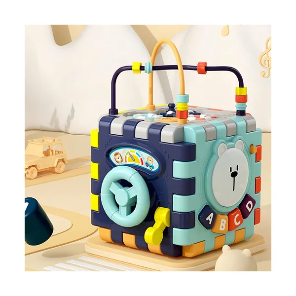 Cubo Didactico Con 6 Actividades Juguete Educativo Motesori Color Multicolor