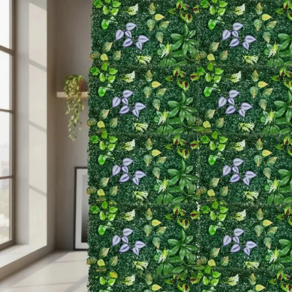 Jardín Vertical X10 Muro Artificial Flores Deco Hogar 40x60 Verde