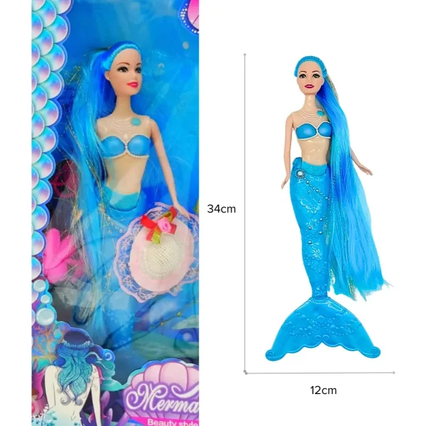 Muñeca Sirena Con Luz Y Accesorios Juguete
