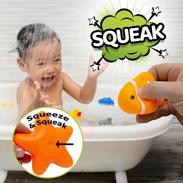 Juguetes Baño Para Bebe 6 Unidades Goma Plastico