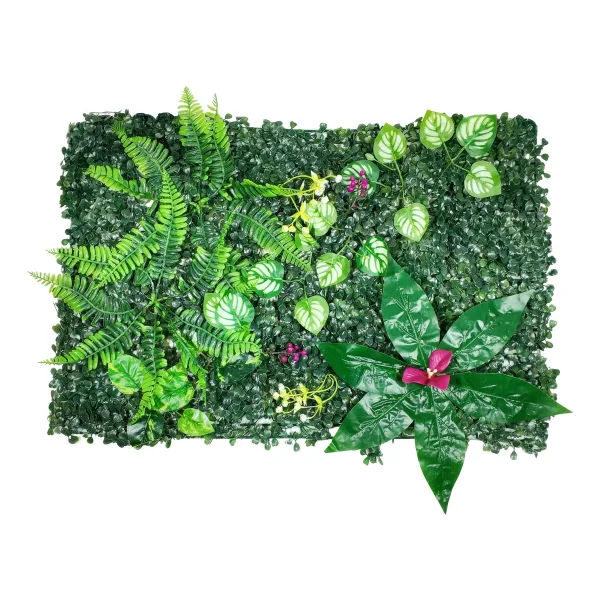 Jardín Vertical Cesped Artificial Flores Muro Verde 40x60 Verde