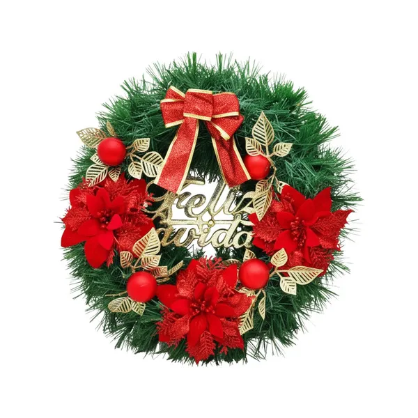 Corona Navidad 40 Cm Adorno Para Puerta Decoracion Navideña