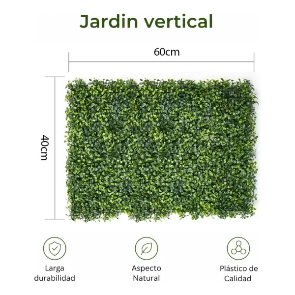 Jardin Vertical Artificial Muro Verde X15 Unidades