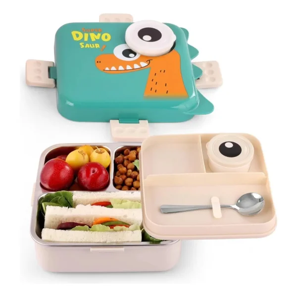 Lunchera Infantil Dinosaurio Escolar Jardin Vianda Infantil Amarillo