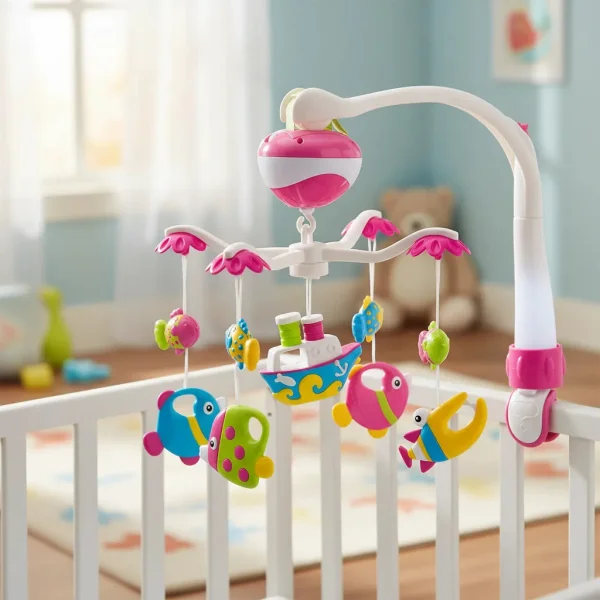 Movil Giratorio Cunero Musical Bebe Cuna Y Practicuna