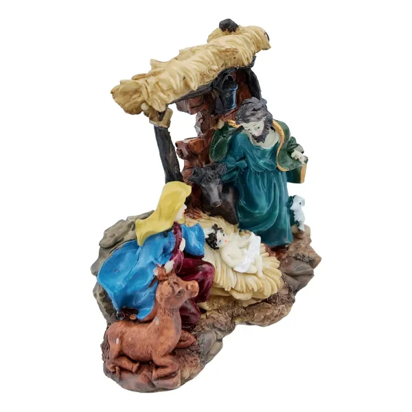 Pesebre Navideño Resina Artesanal Adorno Nacimiento Figuras