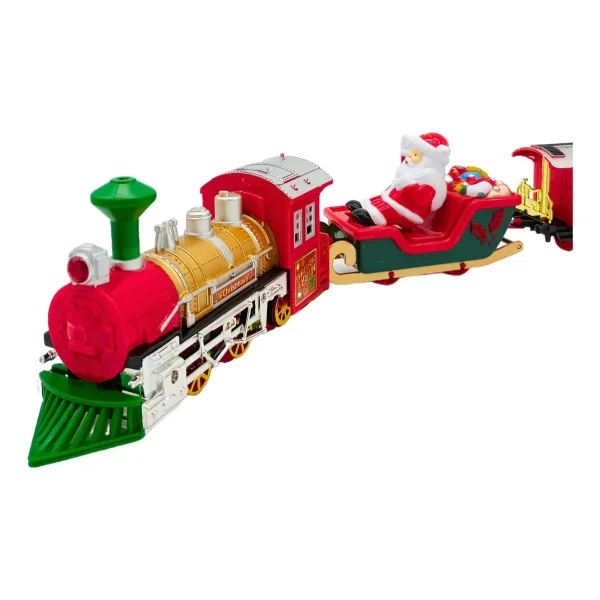 Tren Navideño Rojo 16 Piezas Con Luz Y Sonido