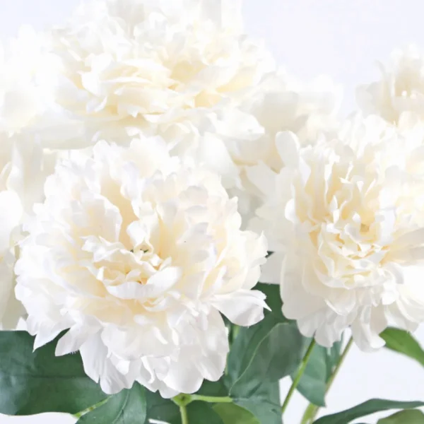 Ramo De Peonias Flores Artificiales 40cm Decoracion Calidad Blanco