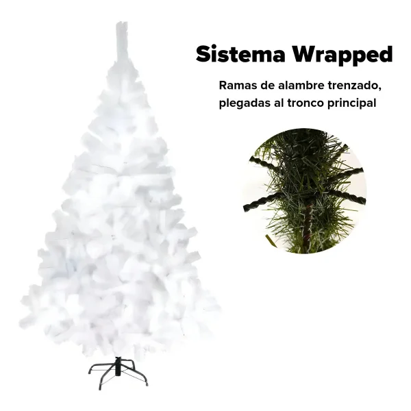 Arbol De Navidad Blanco Tronador De Lujo 2.10m