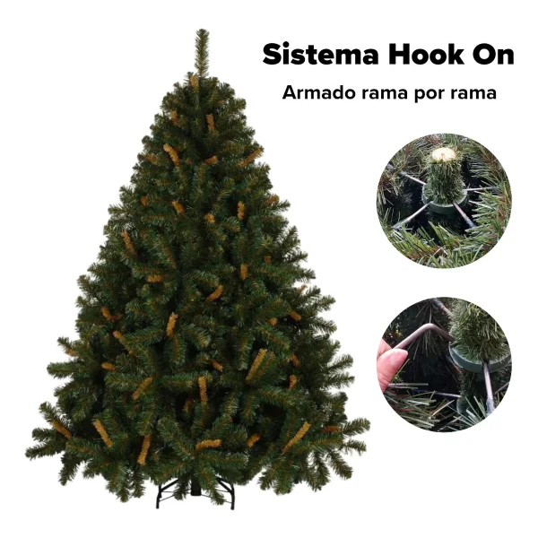 Arbol De Navidad Verde Alpino 1.5mts Base Metalica