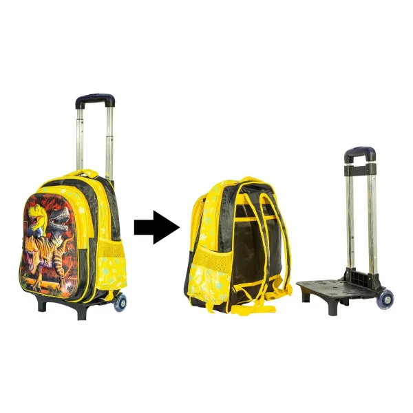 Mochila Carrito Espalda Escolar 2 En 1 Canopla Lunchera Luz