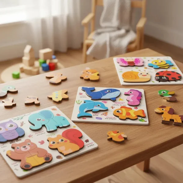 Juego De Encastre Rompecabezas 3d Madera Didáctico Niños Insectos