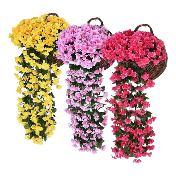 Ramo Flor Planta Colgante Pack X2 Jardin Artificial Interior Rojo