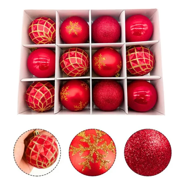 Navidad Adornos Bolas Navideñas Decoradas 6cm X12 Piezas