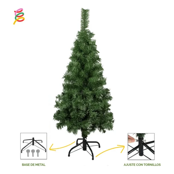 Arbol De Navidad Decorado Slim Verde 1,20mt + Kit Decoracion