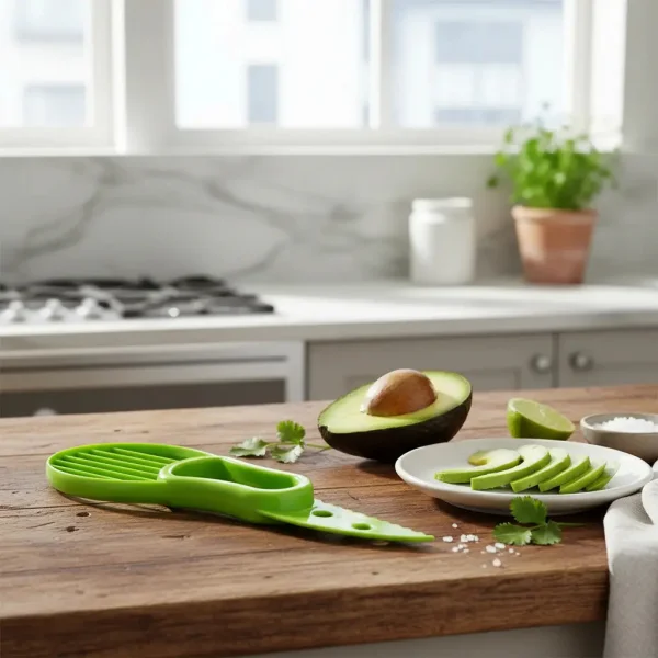 Cortador De Palta Multifuncional Cortador De Frutas 3 En 1 Verde