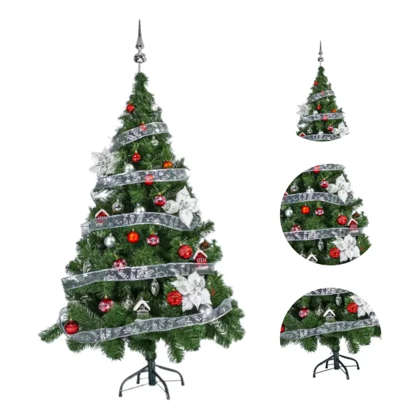 Arbol De Navidad Tronador Lujo 1,50mts Con Adornos Kit X40