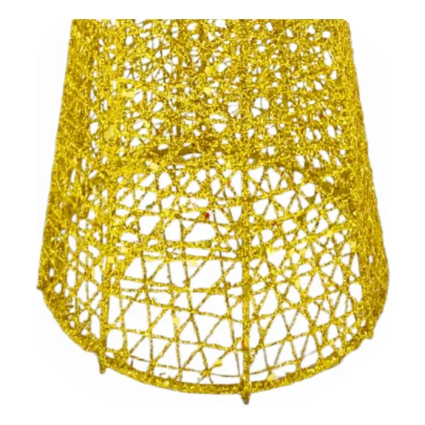 Arbol Navideño Pino Alambre Cono Adorno Navidad 40cm Dorado