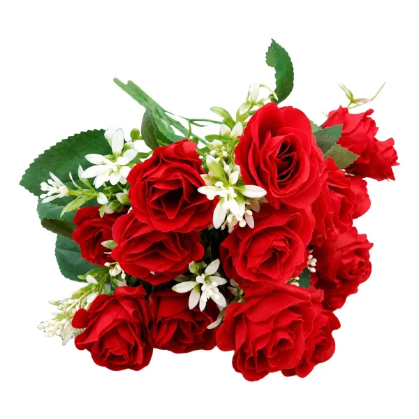 Ramo De Rosas Flores Artificiales Decoracion Pack X4