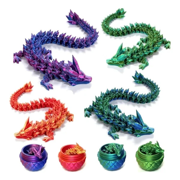 Dragón Articulado 3d Huevo Sorpresa Coleccionable 10cm