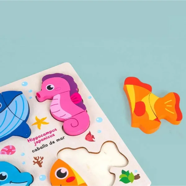 Juego De Encastre Rompecabezas 3d Madera Didáctico Niños Insectos
