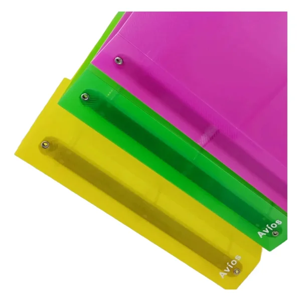 Carpeta Escolar Numero 3 Transparente X5 Unidades Colores N3