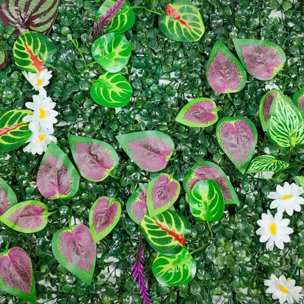 Jardín Vertical Artificial Flores Interior Exterior 40x60cm Verde