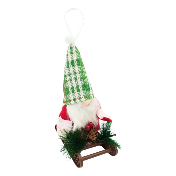 Adornos Navideños Gnomo Con Trineo Colgante Arbol De Navidad Rojo Gnomo