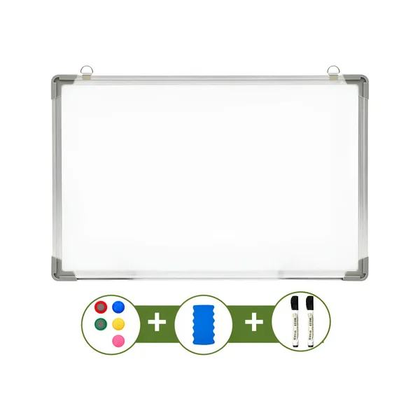 Pizarra Magnética 80x120 Cm Pizarrón Con Accesorios Blanco