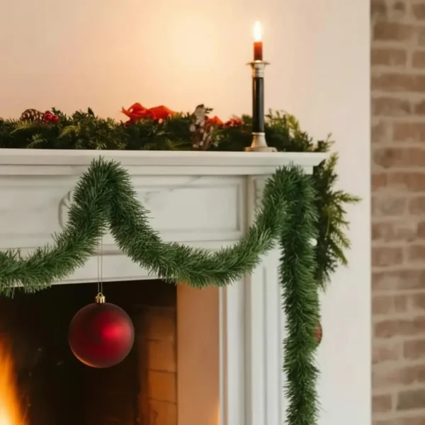 Guirnalda Boa Navidad Muerdago 9 Cm X 2 Mts Deco Navideña Verde