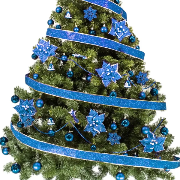 Arbol De Navidad Tronador Lujo 2,10mts Pino Decorado Azul
