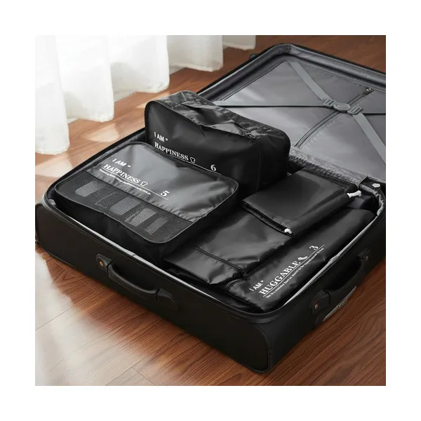 Organizador Valija Set De Bolsas Organizadores De Viaje X6 Negro