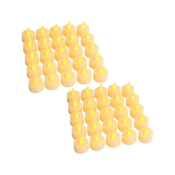 Pack X48 Velita Luz Led Calida Pilas Incluidas Decoracion