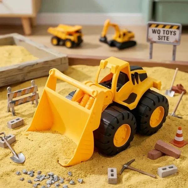 Excavadora Juguete Friccion Amarillo Truck 25cm