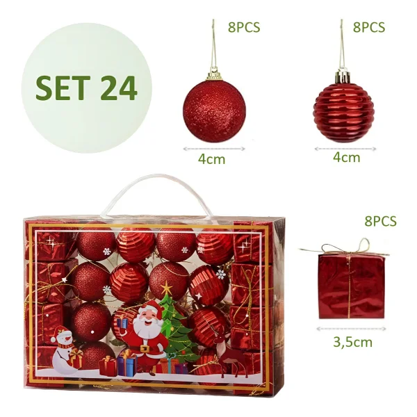 Bolas De Navidad 4cm Valija Adornos Colgante Navideño X24
