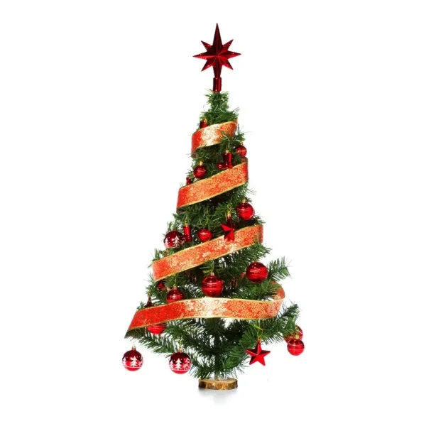 Arbolito De Navidad 80cm Con Adornos 30 Piezas Rojo Rojo