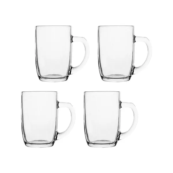 Set X4 Tazas De Cafe Doble Vidrio 430ml Mug Transparente